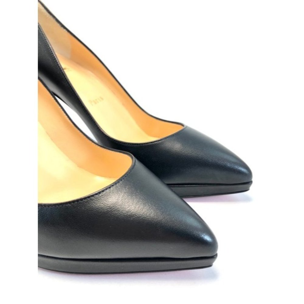 CHRISTIAN LOUBOUTIN Black Pigalle 100mm Leather Platform Pumps Heels - Picture 5 of 10